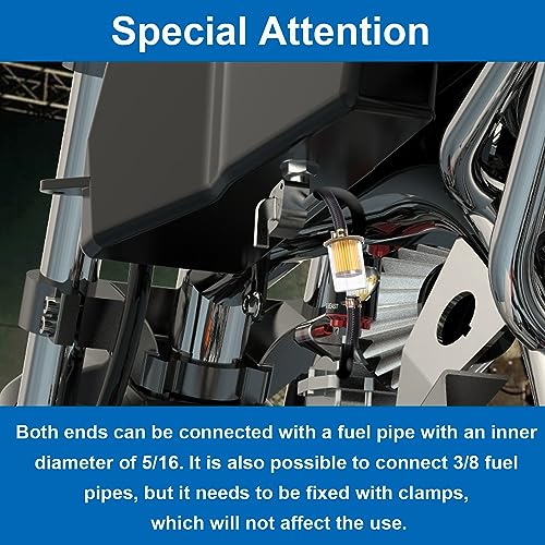 Smseace 5Pcs 3/8" Inline Fuel Filters With 10Pcs Hose Clamp Gas Fuel Filter For Lawn Mower,Small Engine,Motorcycle In Line Fuel Filter #TOP1