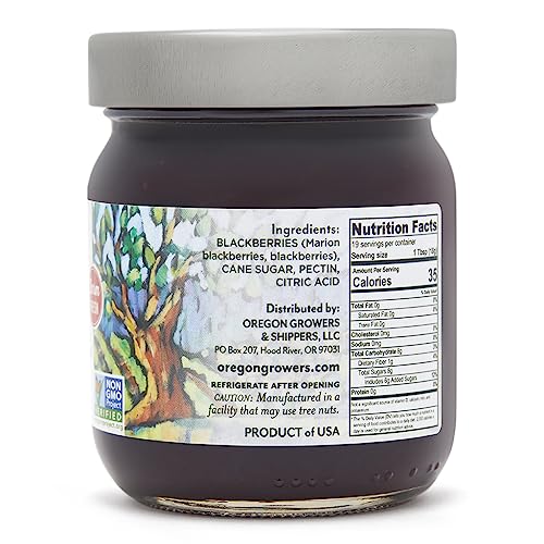 Oregon Growers Marionberry Fruit Spread - Marionberry Jam Made In Oregon, Blackberry Jam, Blackberry Fruit Spread, All Natural Ingredients, Non-GMO - 12 Oz (Pack Of 2) - Thumbnail 2