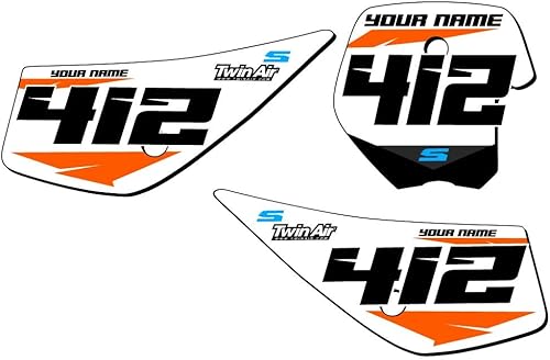 Miniatura 3 de 2019-2023 SX 50 SG64 Custom MX Number Plates Senge Graphics Kit compatible con KTM