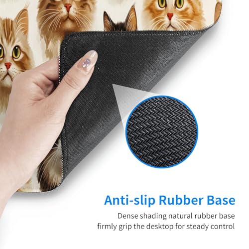Tapis de souris de jeu grand format chat mignon pour PC portable