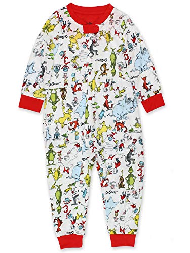 Image of Dr. Seuss Grinch Cat in The Hat Infant Toddler Footless Sleeper Pajamas