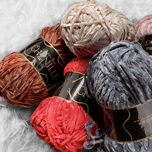 JubileeYarn Chenille Yarn - Worsted Weight - 100g/Skein - Variety Pack - 4 Skeins - Image 3
