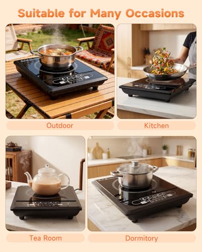 Image of 2500W Induction Cooktop | Feather Touch Control | 5 Preset Menus | Auto Cut-Off | High Power Induction Stove