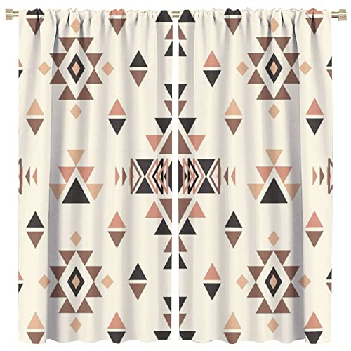 JESTRONRY Aztec Print Pattern Curtains,Native American Ethnic Bohemian Style Window