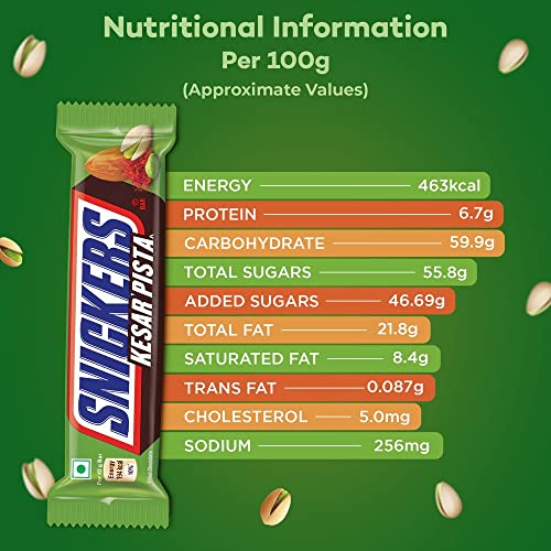 Image of Snickers Kesar Pista Chocolate Bar, 42g
