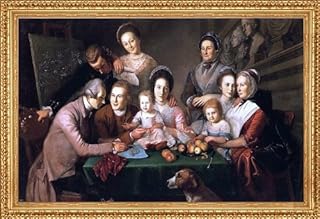 Art Oyster Charles Willson Peale The Peale Family - 18" x 27" Premium Canvas Print with Antique Gold Finish Frame
