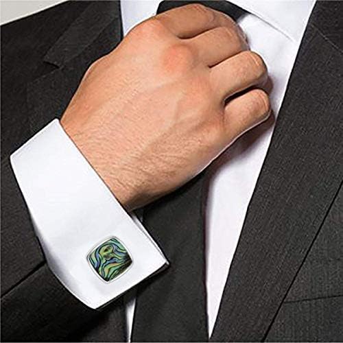 Aport Presents Chequered 9 Formalblue Brown Brass Formal Cufflinks Combo Sets for Boys Mens Gift Box #Aport-059