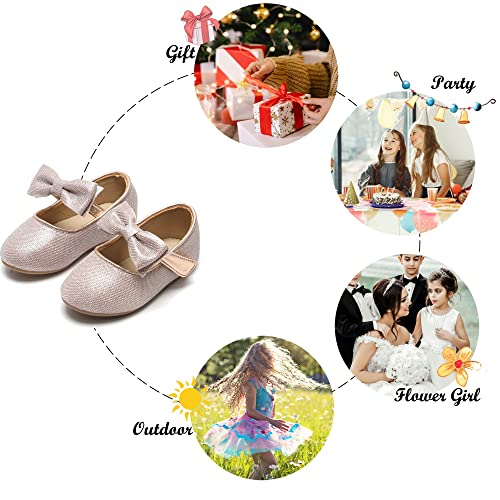 Image of Felix & Flora Toddler Flower Girl Dress Shoes - Girl Ballet Flats Party School Shoes Wedding