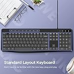 Quiet USB Multimedia Keyboard with Low Profile Chiclet Keys, Number Pad, Spill-Resistant - For Desktop and Laptop - Image 4