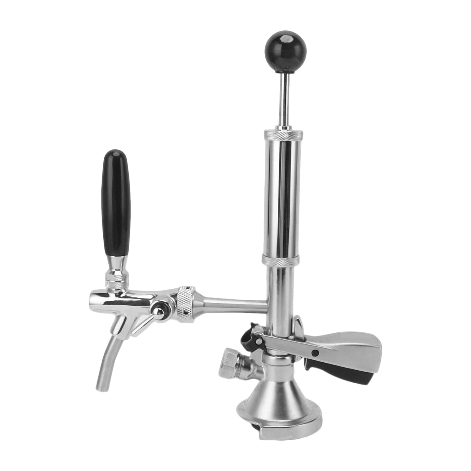 Pompa di birra da 4 pollici, rubinetto a botte di birra in acciaio inox, con pompa ad aria e distributore, rubinetto a pistone per collegamenti a becco, pompa per birra a botte, perfetto per feste da