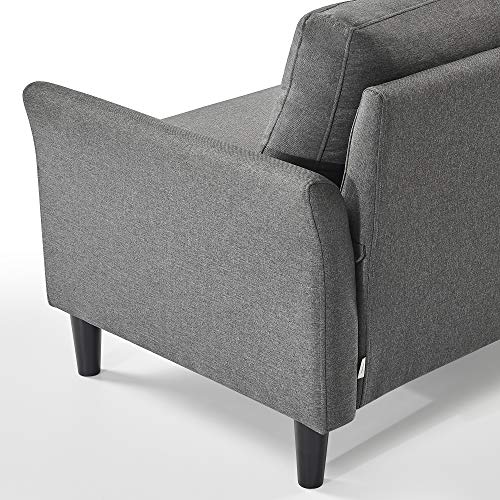 Image of ZINUS Jackie Loveseat Sofa, Easy, Tool-Free Assembly, Dark Grey