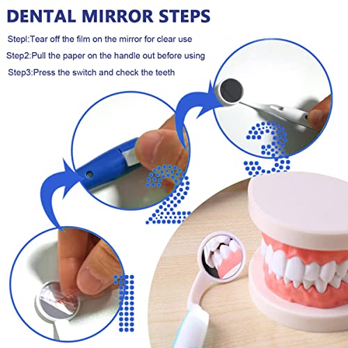Image of HANNEA Mouth Dental Mirror, Dental Tools for Oral Care Home Professional Inspection Anit-fog Microcrystalline Nano Dental Mirror for Teeth Cleaning Home Use Dental Mouth Mirror
