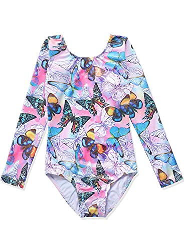 HOZIY Gymnastics Leotards for Girls Unicorn Pink Purple Sparkly Dancewear Activewear Quick Dry