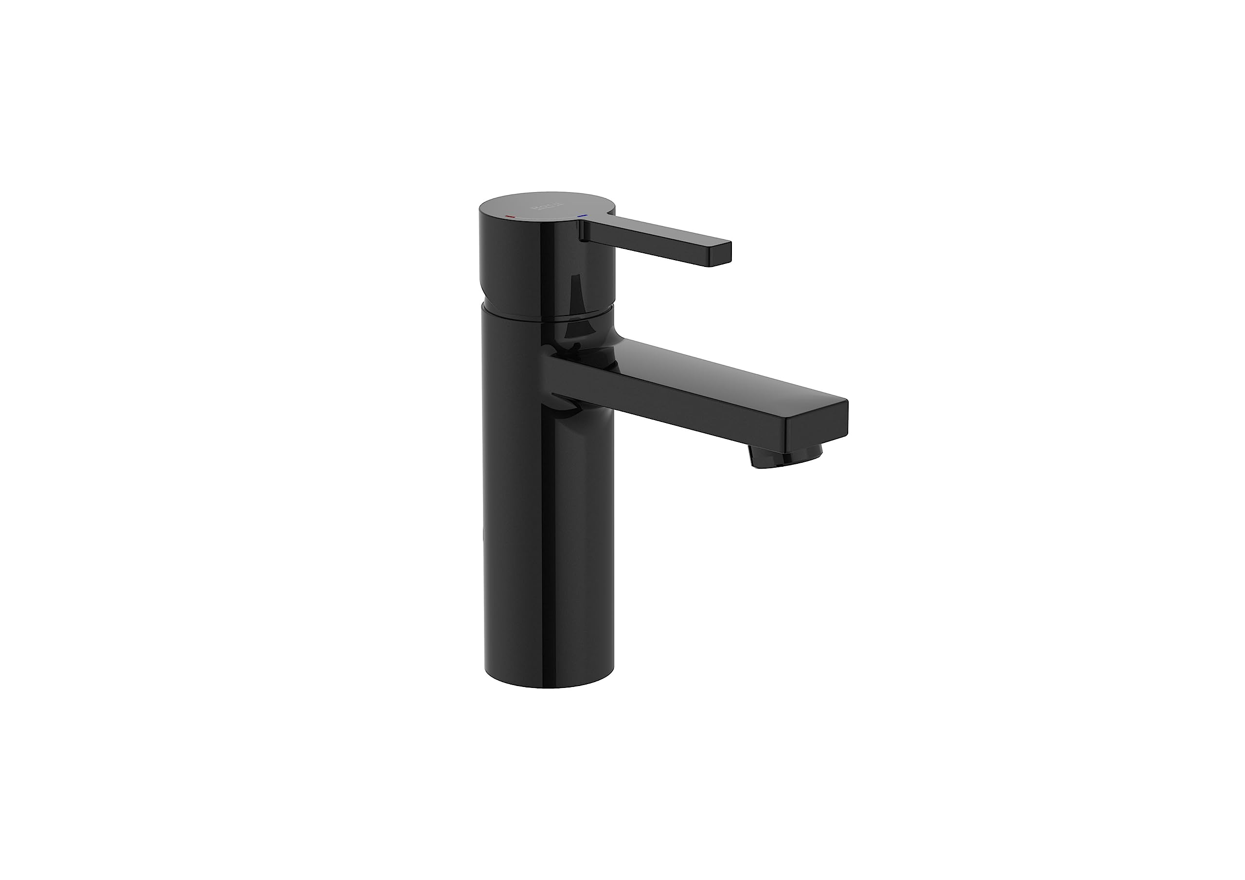 Roca Naia Grifería para lavabo con tecnología Cold Start, grifo monomando de repisa con enlaces de alimentación flexibles, mezclador de cuarto de baño de fácil instalación, negro titanio, A5A3A96CN0