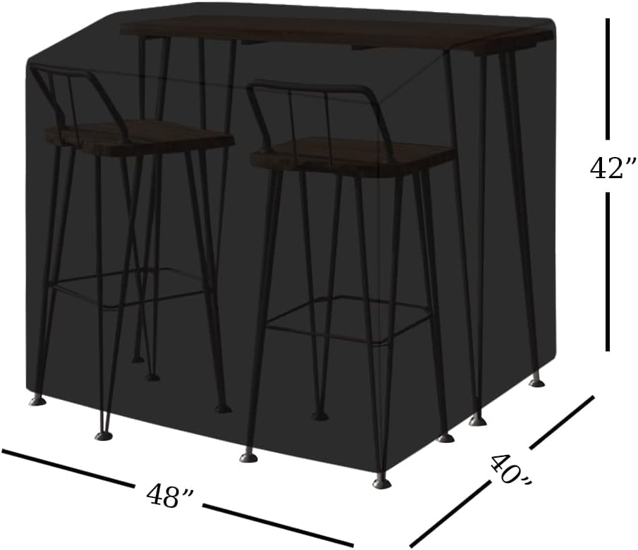 Bar Height Outdoor Patio Set Cover Heavy Duty Waterproof 48 inch Patio Bar Height Table and Chairs Set Cover
