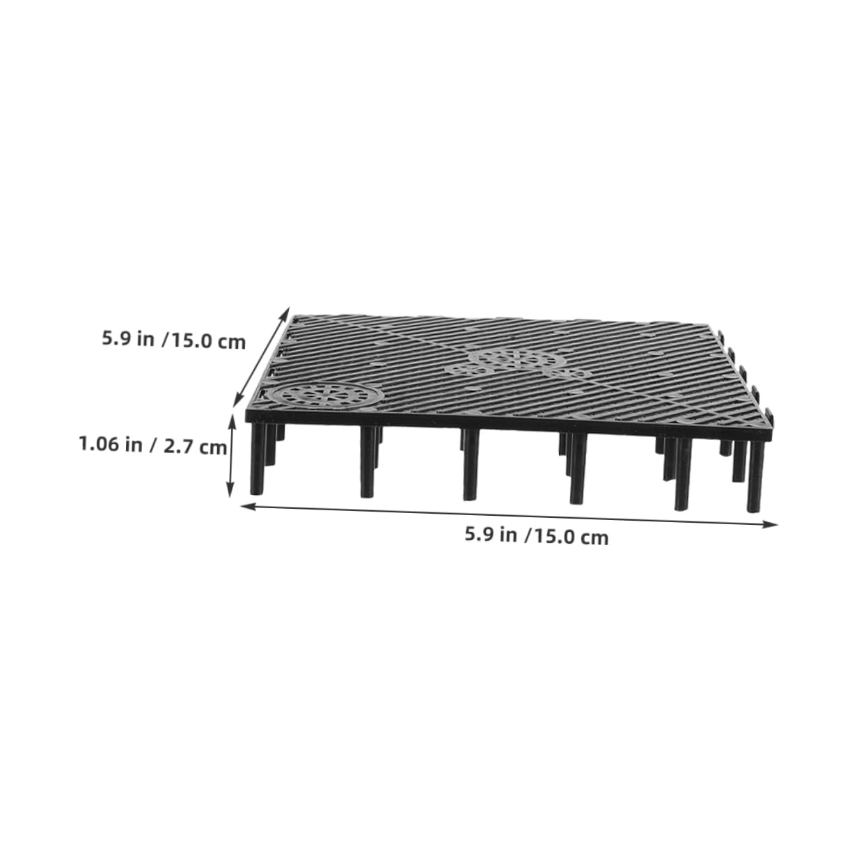 COLLBATH Aquarium Bodenfilter Platte in Schwarz 10 Stück aus Kunststoff und Einfacher mit Hoher Filtrationseffizienz für Süßwasser und Salzwasseraquarien