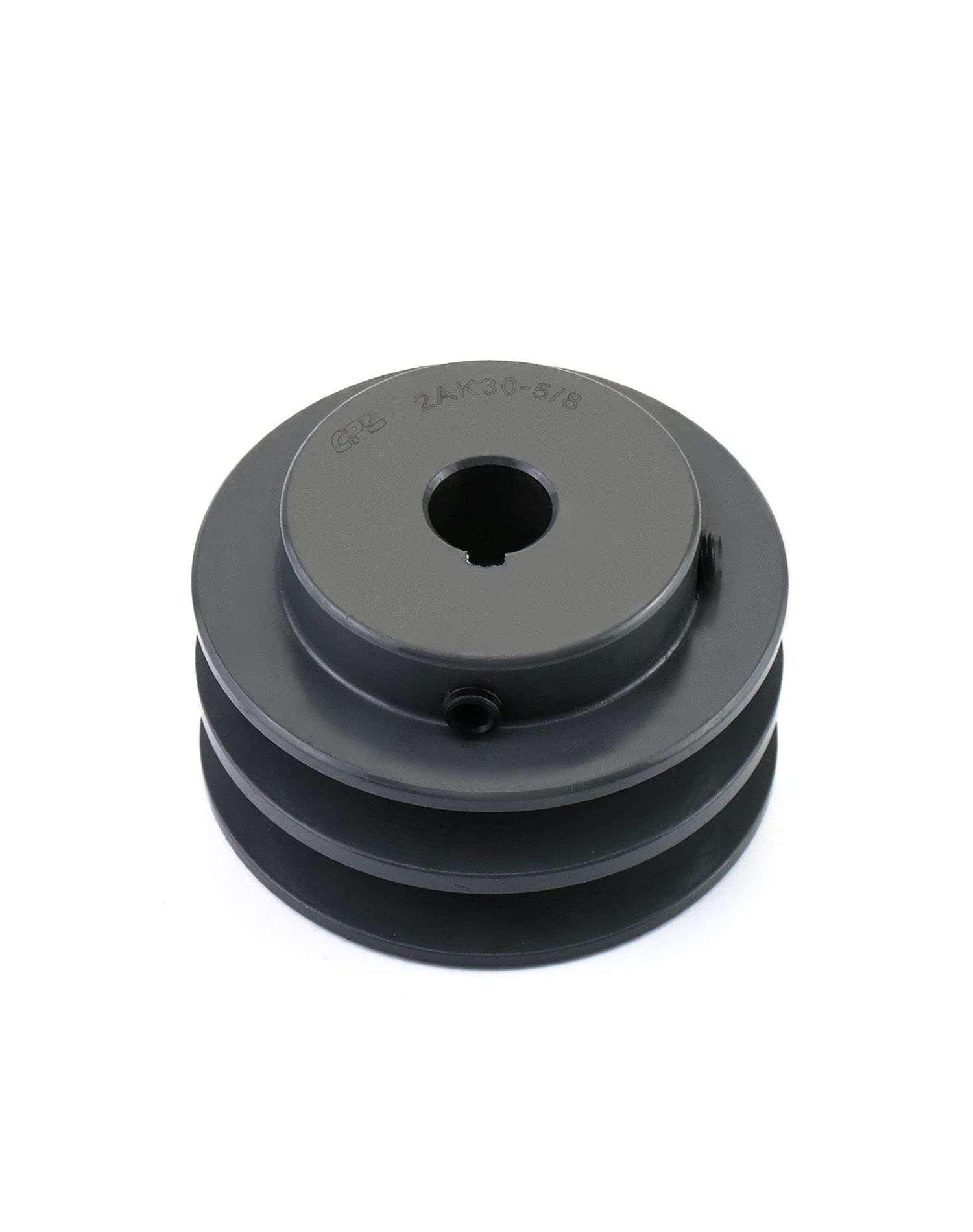 QWORK 2AK3058 Double Groove Pulley/Sheave, 3.05"OD 5/8" Bore, AK Fixed Bore Pulley, for A, 3L & 4L (A & AX) V-Belts, Cast Iron