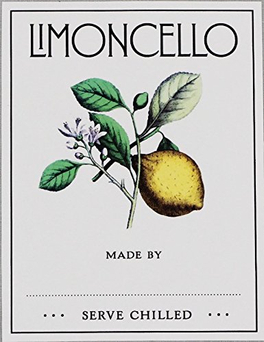 Nancy Nikko LIMONCELLO LABELS (leafy) - PACK OF 18. Approximately 2.15" x 2.8"