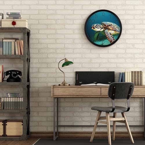 Horloge murale tortue sans tic-tac silencieuse et moderne de 25 cm - 7
