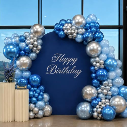 Image of Togvu Metallic Blue Balloons, 50Pack 12 Inch Chrome Blue Latex Party