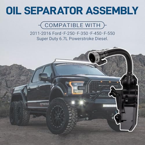 Image of Engine Oil Separator Assembly Compatible with 2011 2012 2013 2014 2015 2016 Ford F250 F350 F450 F550 Super Duty 6.7L Powerstroke Diesel PCV CCV Vent Valve Engine Crankcase DC3Z6A785C