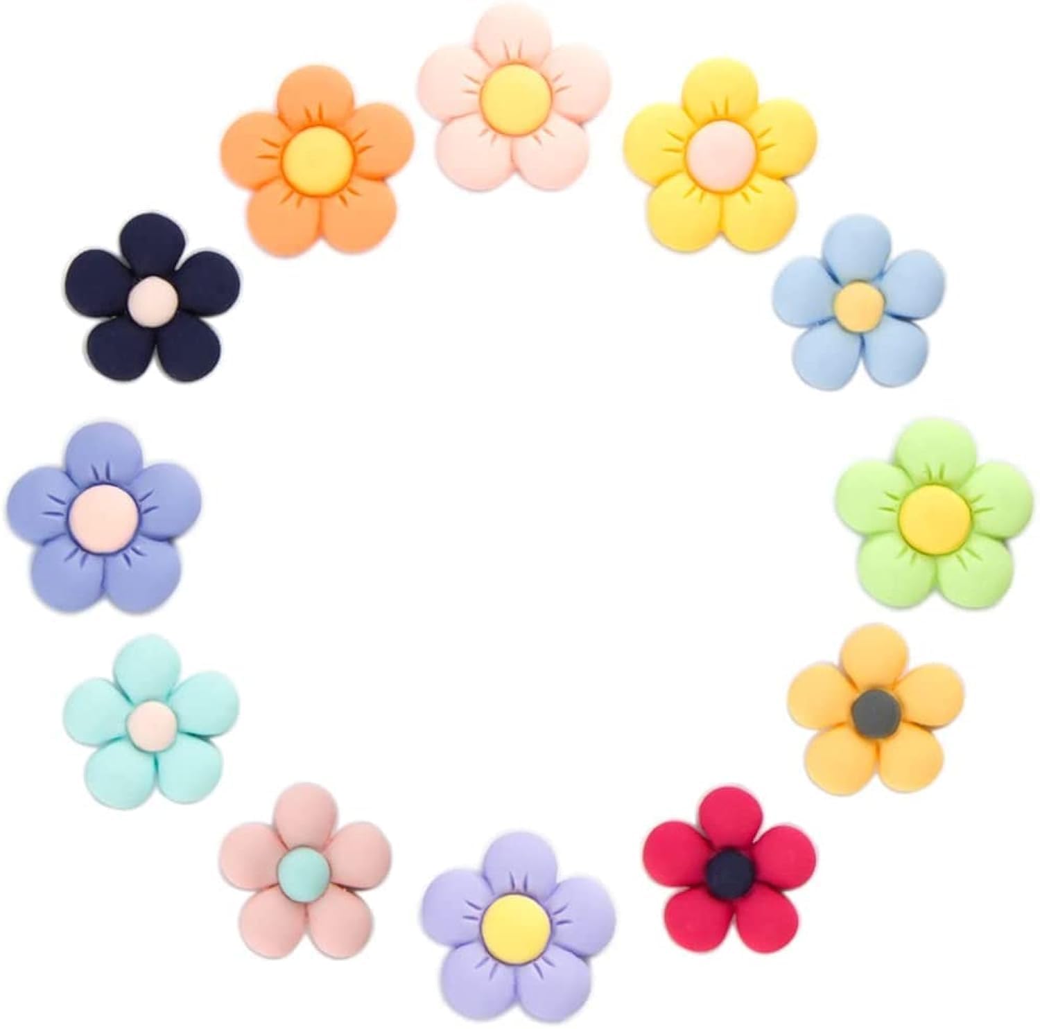 MAKINGTEC Cute Flower Resin Magnet for Fridge, Decoration for Kitchen Office Dry Erase Board/Whiteboard Magnets (Cute Plum Blossom)