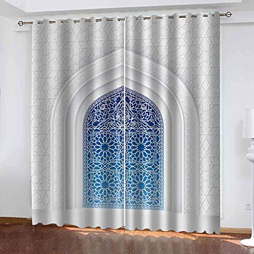 Rideau isolant thermique et insonorisant blanc 264x160 cm à oeillets - 2