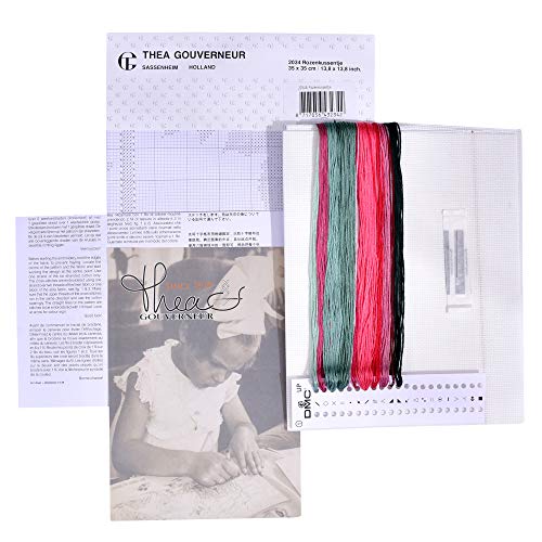 Thea Gouverneur Cross Stitch Kit, Rose Bouquet on Aida (12 Count), 35x35cm - Image 3