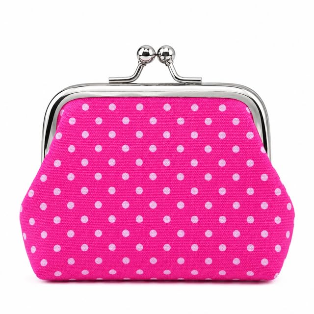 Spot Small Dot Fabric Cotton Children's Mini Wallet - Rose Red-image-13