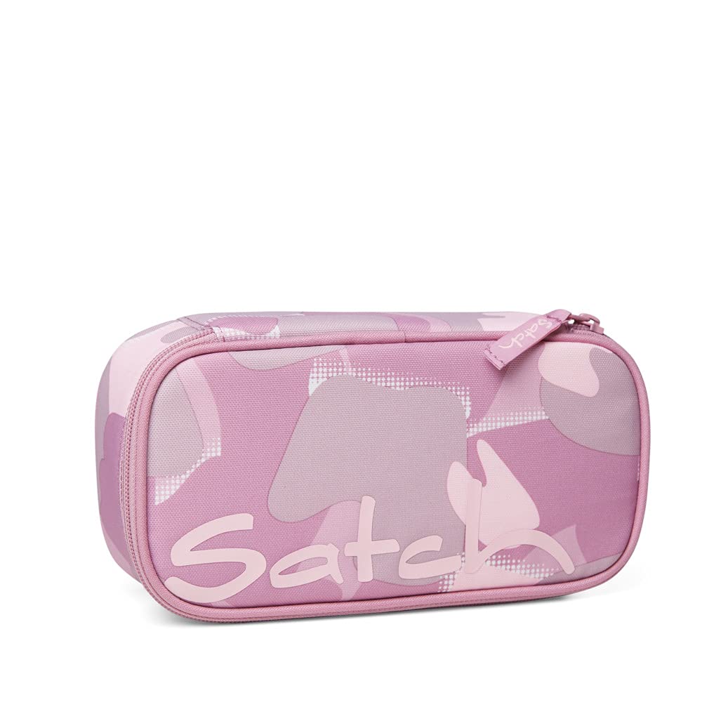Satch Schlamperbox extra groß inkl. Trennfach Reißverschlussfach Stiftehalter Geodreieck Sichtfenster für Stundenplan Heartbreaker - Rosa
