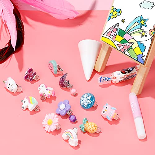 Kids Clip On Earrings, Hicdaw 25Pairs Clip On Earrings For Girls Play Earrings For Party Favor Kids Princess Play Jewelry #TOP3