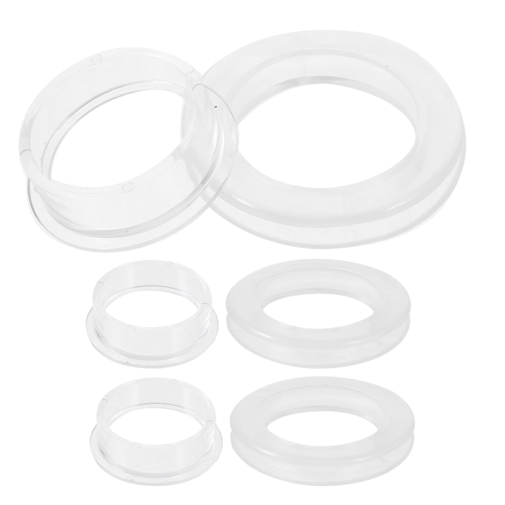 SUPVOX 6 Sets Silicone table thicken grommet umbrella ring accessories plug cover Plugs transparent table outdoor parasol hole ring umbrella hole plug