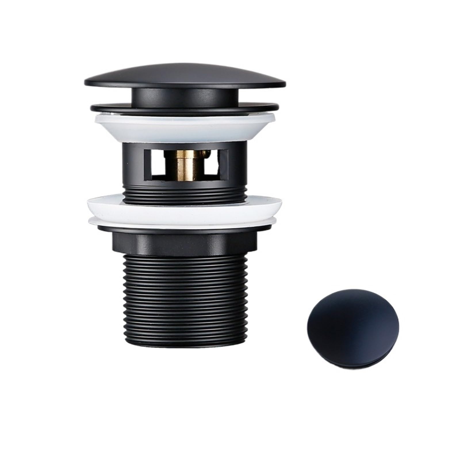 Basin Sink Pop Up Drain Pop Up Drain Button Bathroom Sink Drainer Siphon Waste Stopper Wash Basin Faucet Accessory Washbasin Pipe Black Gold Rose for Bathroom(Color4-2)