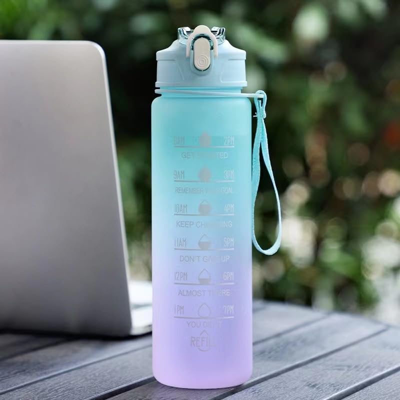 MHUAZXHM Outdoor portable sports cup, fitness sports water bottle with drawstring for office, gym, outdoor sports (??)