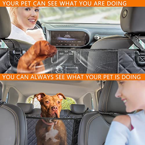 Aofuxti Pet Seat Covers For Cars Back Seat, 60" X 64" Bench Seat Covers For Trucks, 600D Waterproof, With Mesh Viewable Window(Black) #TOP4