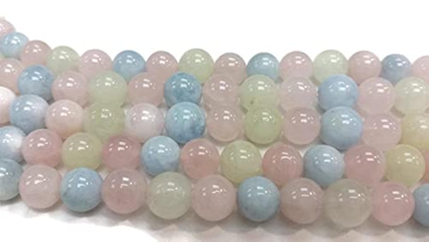 Morganite 10mm perles rondes multicolores fil 15.5" pour bijoux DIY