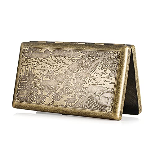 Étui à cigarettes vintage pour femme - En métal - Pour femme - 100 mm - Slim - 20 cigarettes - En acier inoxydable