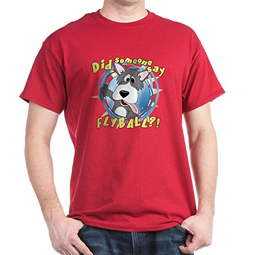 CafePress Crazy Flyball Dog Dark T Shirt 100% Cotton T-Shirt Cardinal