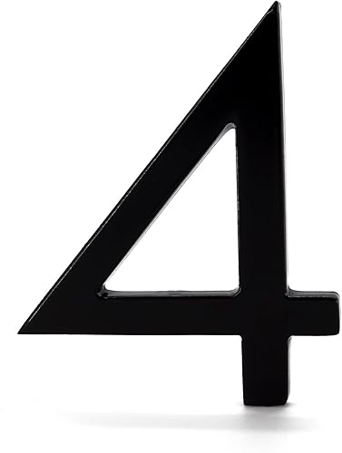 Miniatura 2 de Montague Metal Products MHN-12-F-BK1-4 - Números de casa modernos flotantes o planos de aluminio negro de 12 pulgadas, 12 pulgadas