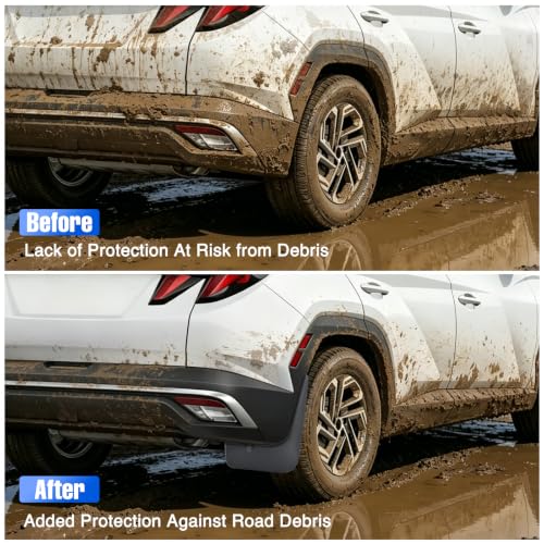 Image of Nilight Mud Flaps Splash Guards for Hyundai Tucson 2022-2026 | No Drilling Precision Fit, Heavy Duty All Weather Protection, Front & Rear Set