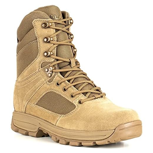 Bota masculina LAPG Sector 20 cm com zíper lateral, uniforme tático durável para homens, coiote, Coiote, 4