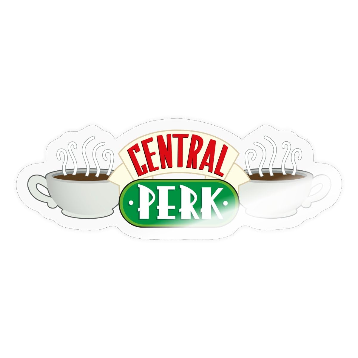 Spreadshirt Friends Central Perk Sticker Size S (10 x 10 cm), 10 x 10 cm, Transparent Glossy