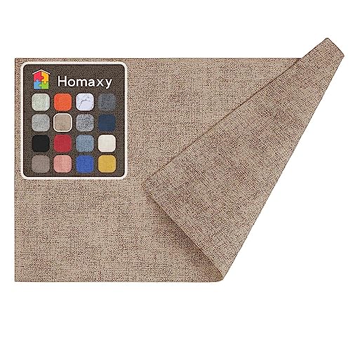 Homaxy Faux Leather Heat Resistant Placemats For Dining Table Set Of 6, Waterproof Wipeable Washable Pu Table Mats, Easy To Clean Anti-Slip Place Mats, 11.8" X 17", Light Brown #TOP8