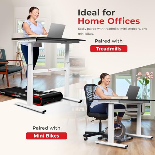 Image of Sunny Health & Fitness Multi-Purpose Air-Drive Adjustable Standing Desk, Pneumatic Air Lifting, Electricity-Free, Scratch-Resistant Surface with up to 47.2 inch Height, Treadmill Compatible SF-A023001 | 29.5 inch-47.2 inch Height, Air Lifting System, Universal Equipment Compatibility, No Electricity, Eco-Friendly, Easy Setup
