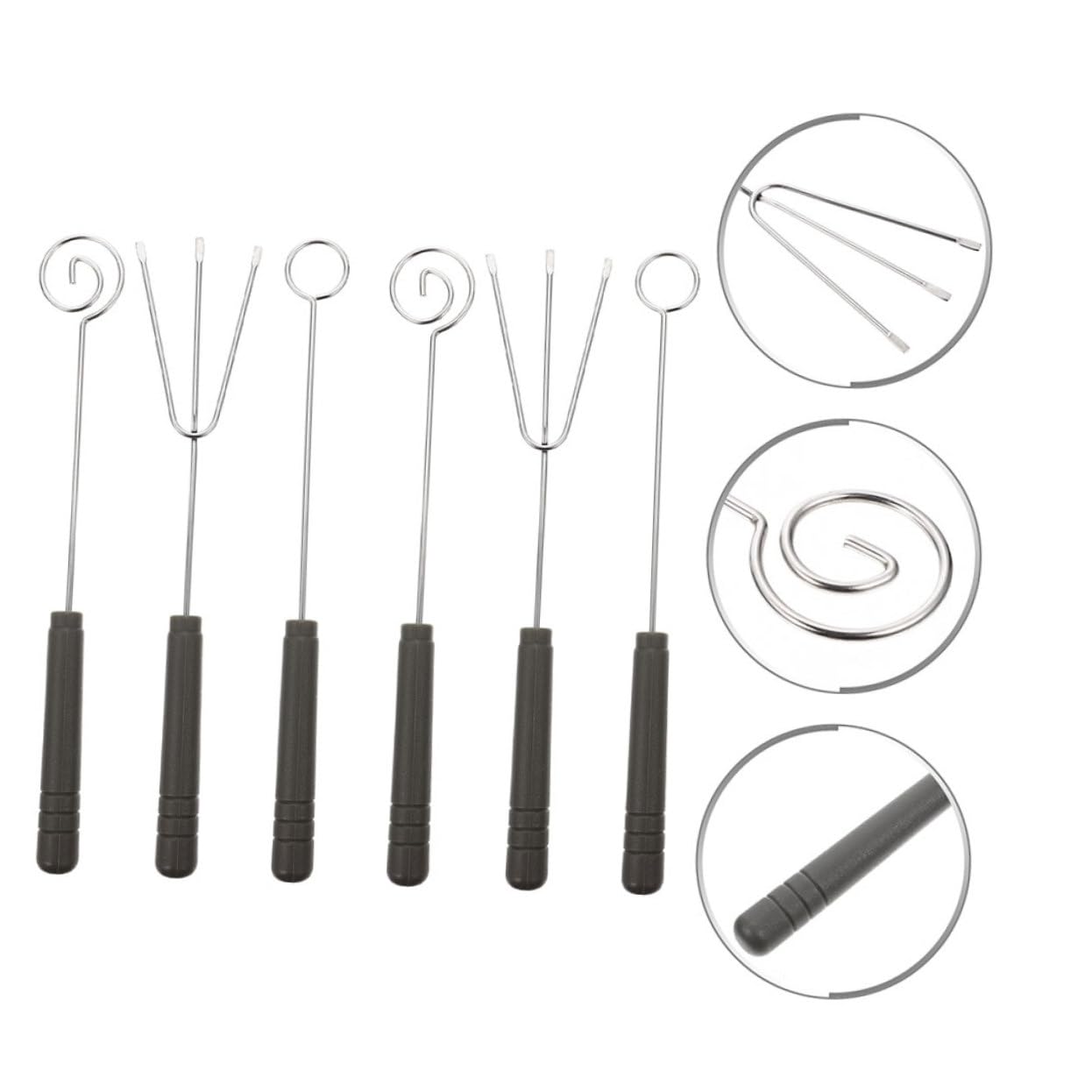 COLLBATH 9pcs Chocolate Fork Cheese Fondue Picks Cheese Fondue Tool Chef Plating Tools Chocolate Decorating Tools Chocolate Dipping Tool Fondue Accessories Fondue Tools Plastic Black