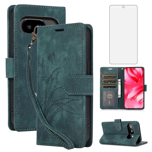 Étui Google Pixel 9A antichoc Asuwish avec verre trempé et porte-monnaie