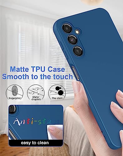 Image of DIZORO Microfiber Candy Case Compatible for Samsung A14 5G Smooth Touch Cushion Liquid Soft Silicone Gel Rubber Phone Cases Non-Slip Full Body Protective Shockproof Back Cover (Blue)