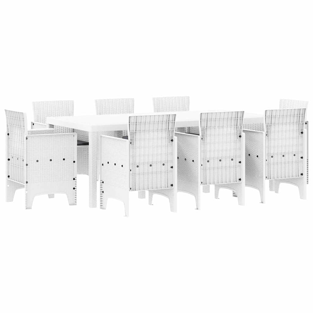 Ensemble de salle à manger pour jardin de 9 pièces en meuble moderne blanc