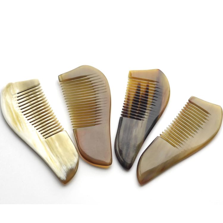 Peigne en Corne Exquis Multi-Tailles, Motif Naturel, poignée, Queue Pointue, Peigne à Cheveux