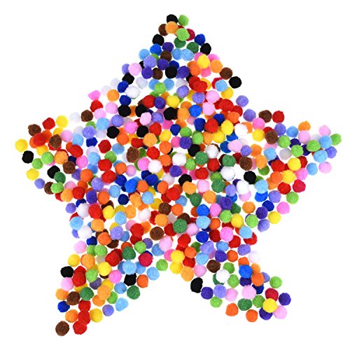 image for Blulu 500 Pcs 0.5 Inch Polypropylene Pompoms for Craft Making, Small P